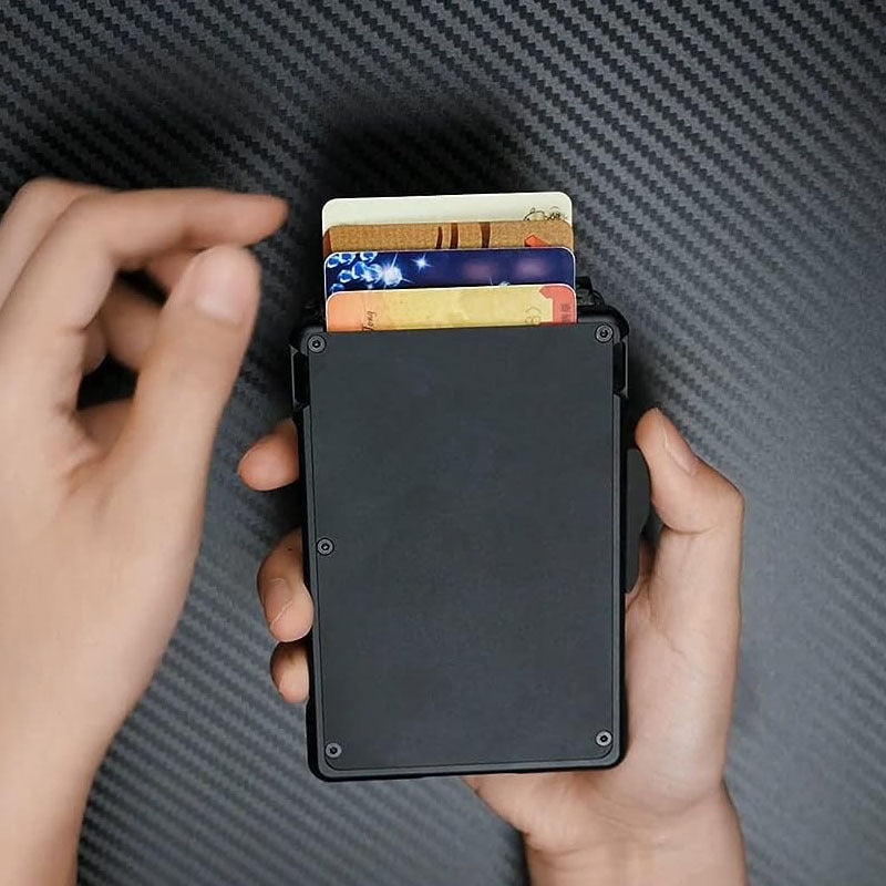 RFID Blocking Carbon Fiber Wallet with cash