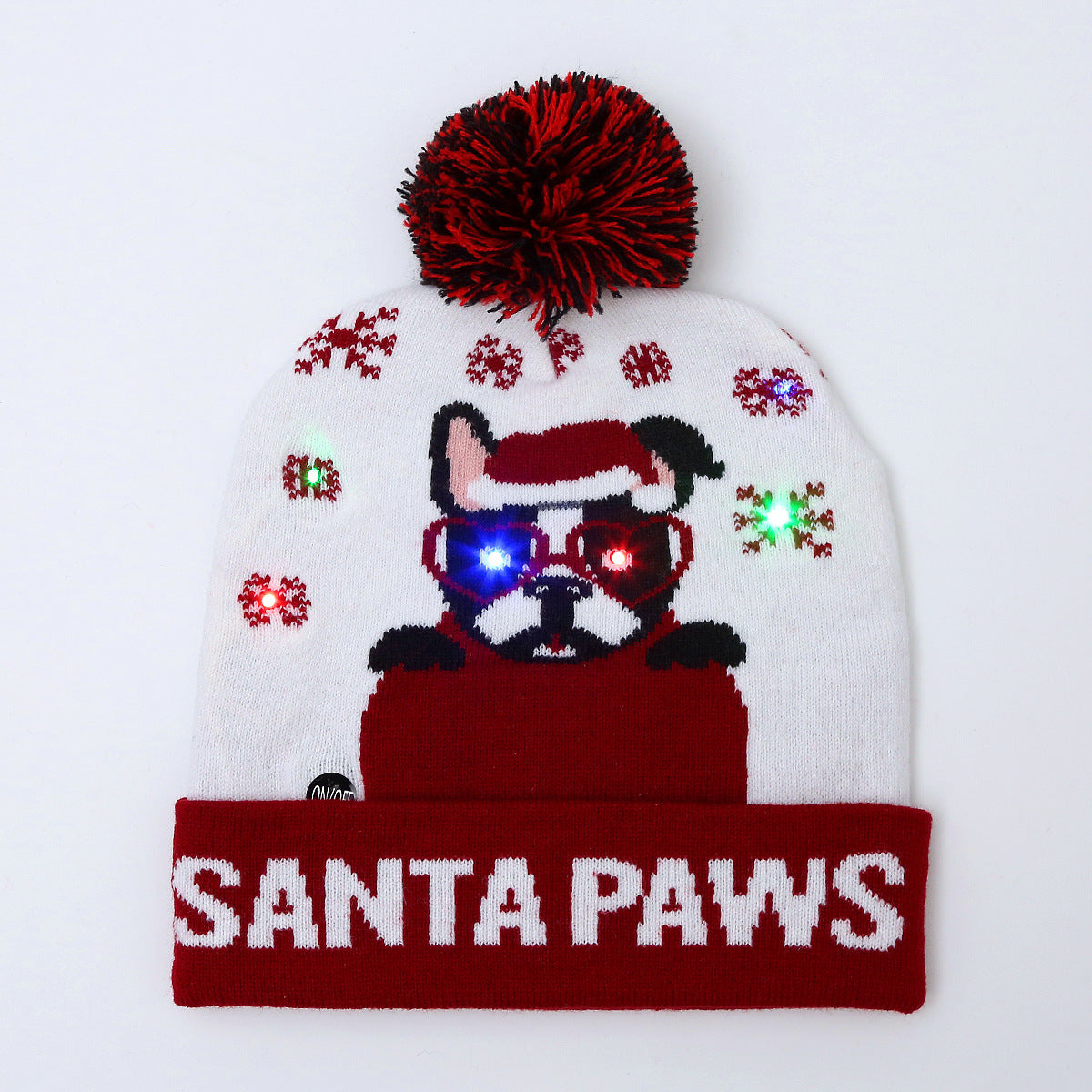 model showing winter knit accessories