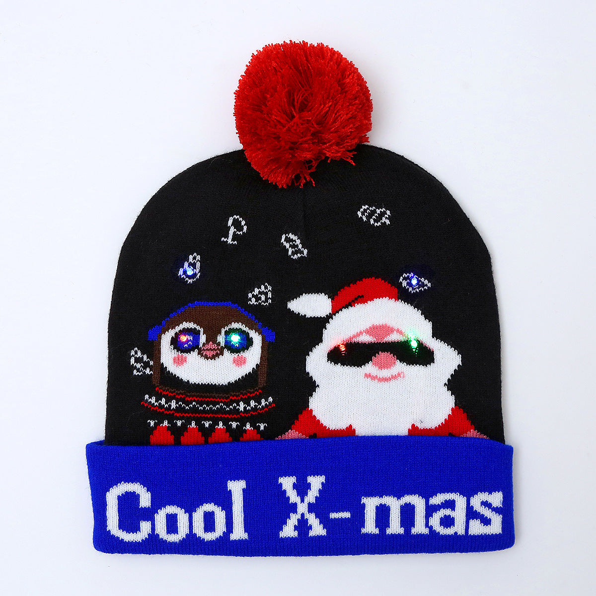 close-up of acrylic knit beanie