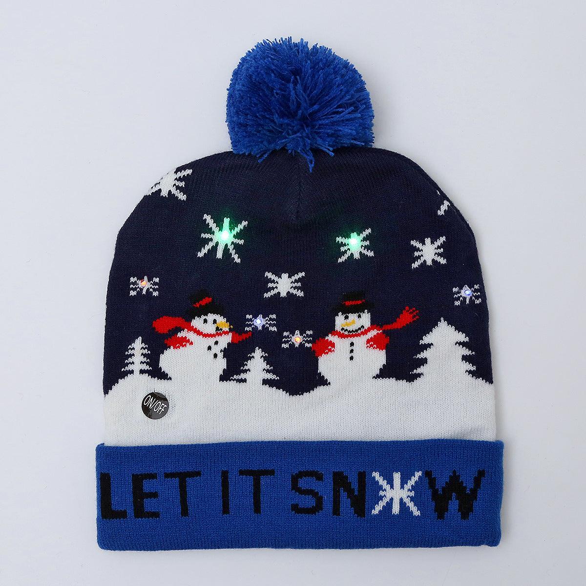 model showing winter knit accessories