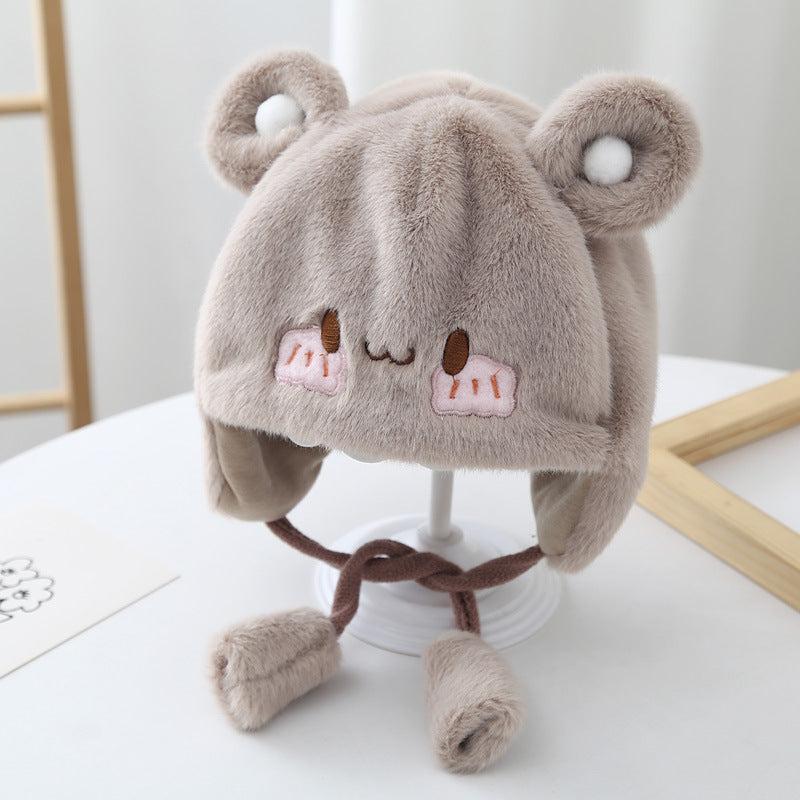 Back view of the Cozy Plush Baby Hat