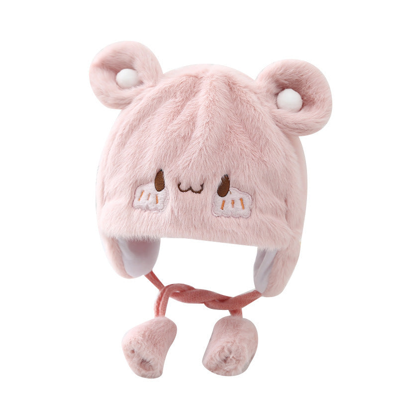 Back view of the Cozy Plush Baby Hat