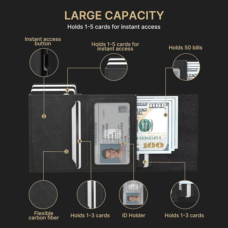 RFID blocking wallet image with aluminium design