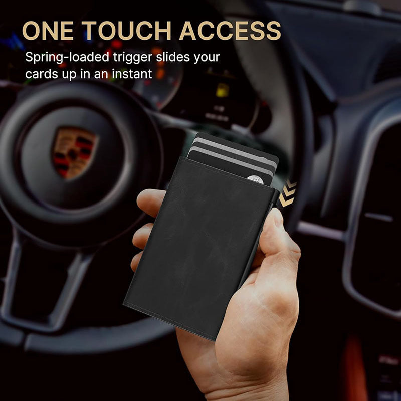 trifold men's wallet showcasing card organisation