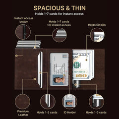 sleek aluminium wallet open view