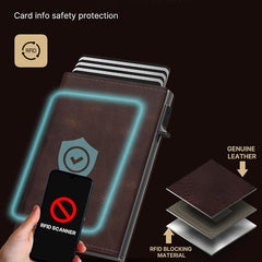trifold men's wallet showcasing card organisation