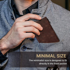 compact men's wallet on a table