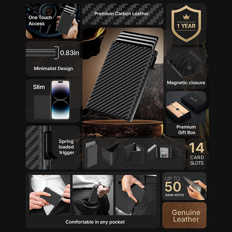 trifold men's wallet showcasing card organisation