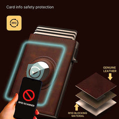 Men's wallet showcasing oil wax brown colour