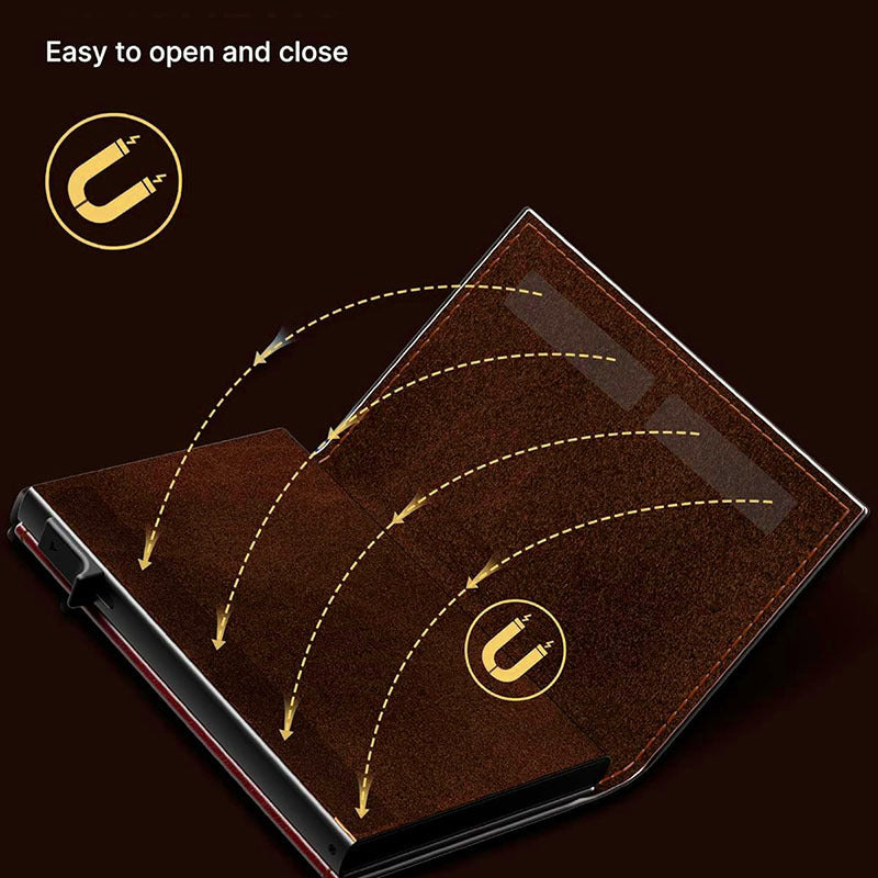 Front view of RFID-blocking men's wallet in oil wax black