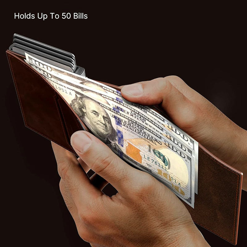 Side view of fashionable synthetic fiber wallet