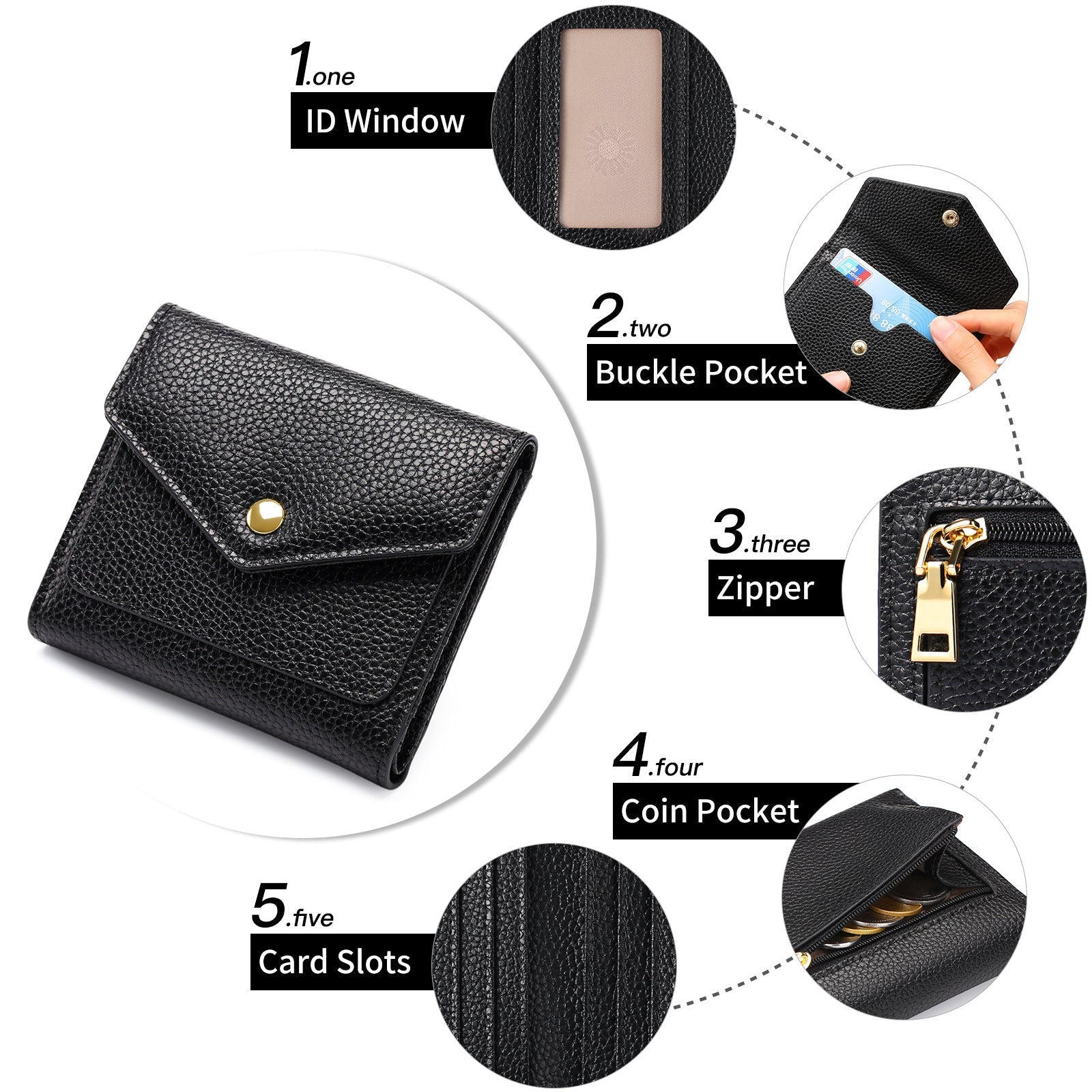 Compact Women's Wallet in Dark Purple