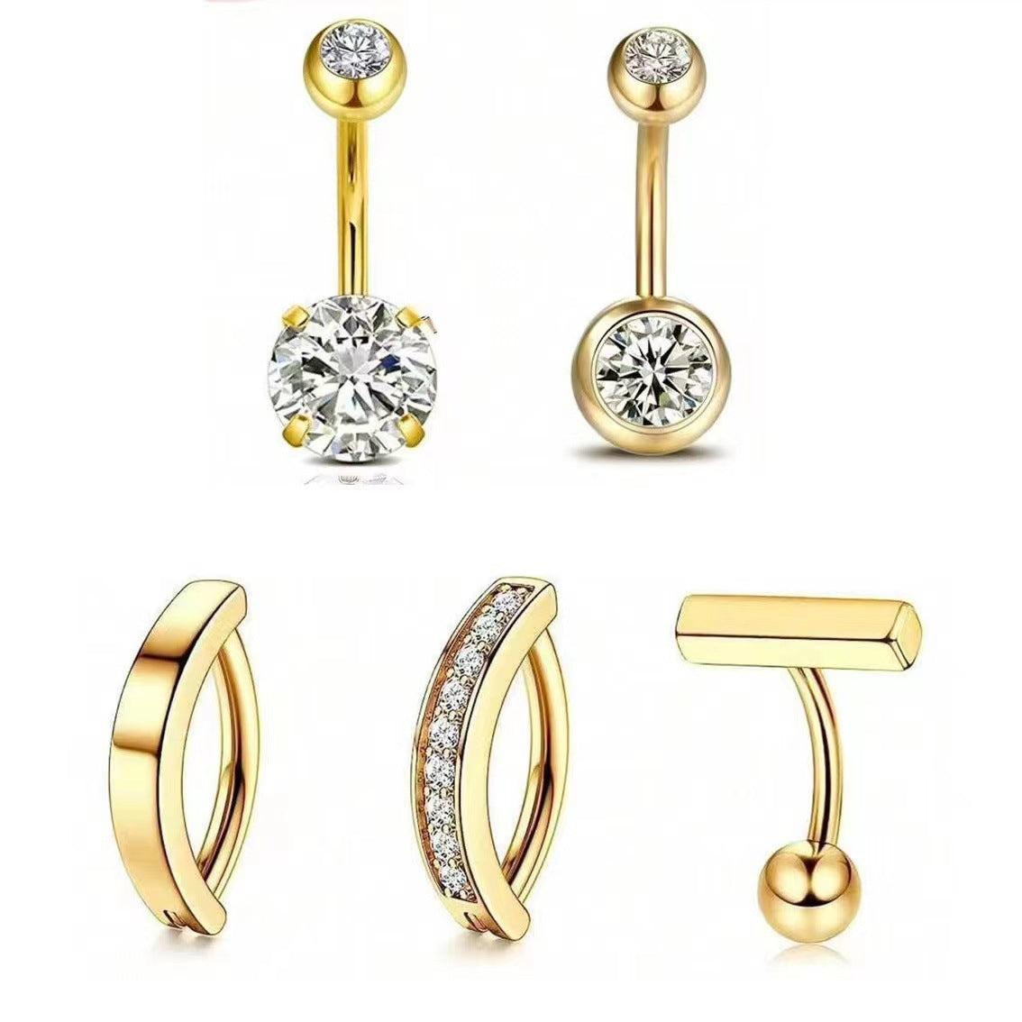 Variety of navel rings in different colours image 5