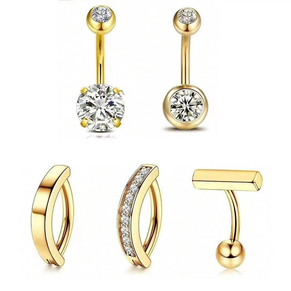Stainless steel navel rings on display image 8