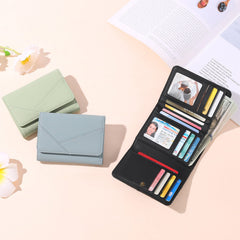 Stylish RFID-blocking women's tri-fold wallet in black