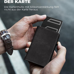 Ultra-Thin RFID-Blocking Leather Wallet - Carbon Fiber