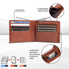 compact men's wallet with coin pocket