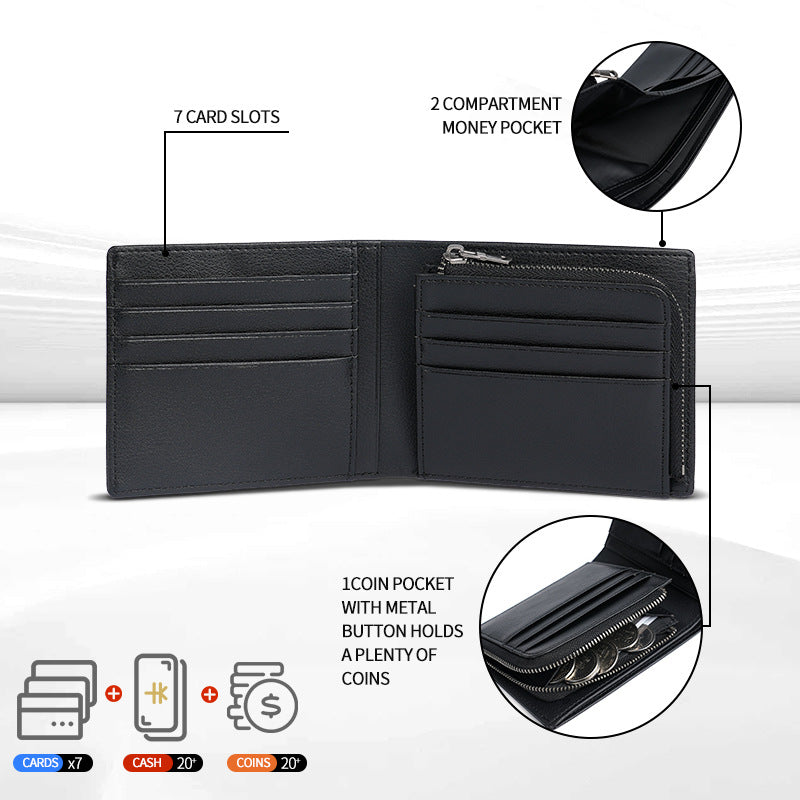 RFID wallet with card slots - brown