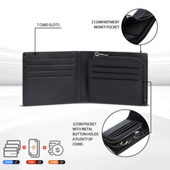 RFID wallet with card slots - brown