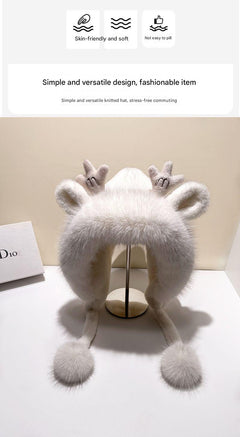 Various colour options for plush winter hats