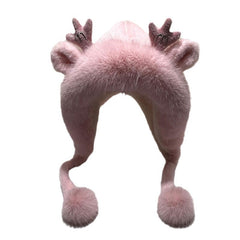 Various colour options for plush winter hats