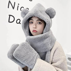Earmuffs included with warm winter hat set