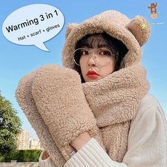Women's winter hat and scarf set on display