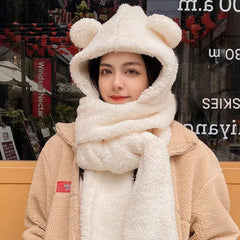 Stylish bear motif winter neck gaiter