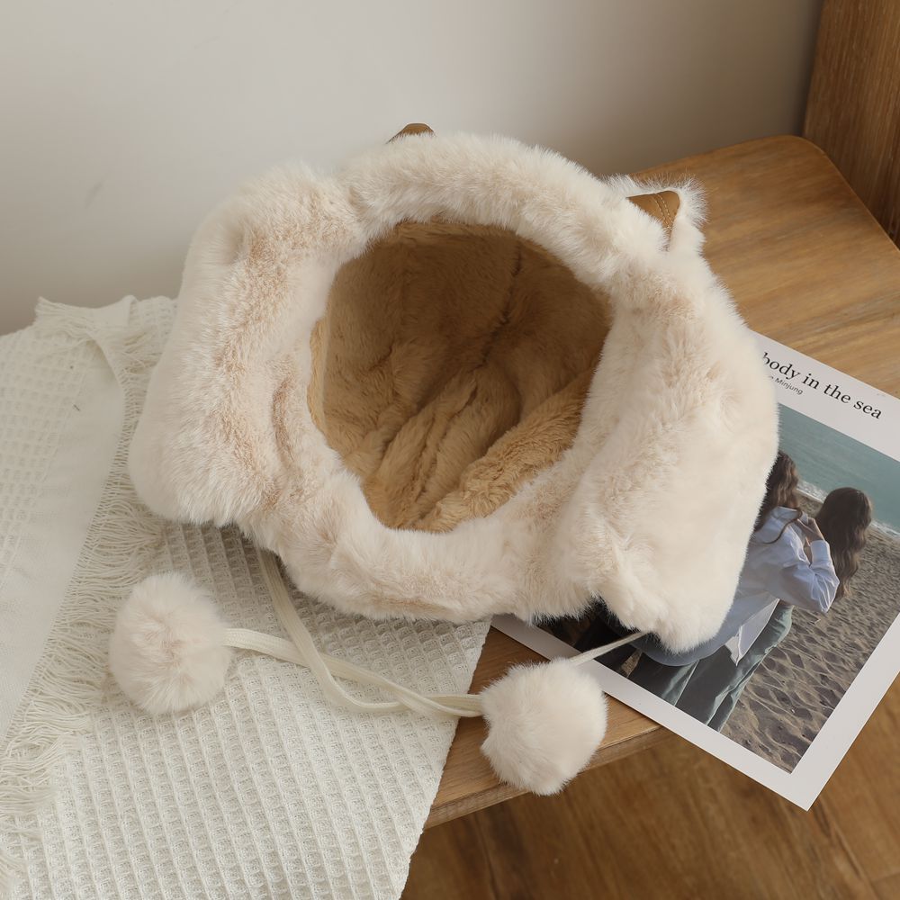 Close-up of Cozy Fox Ear Plush Hat