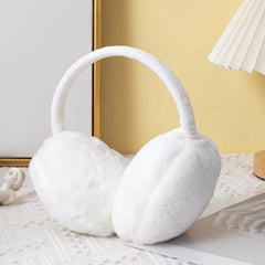 Close-up of plush ear muffs fabric