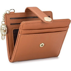 Women's PU wallet showcased on table