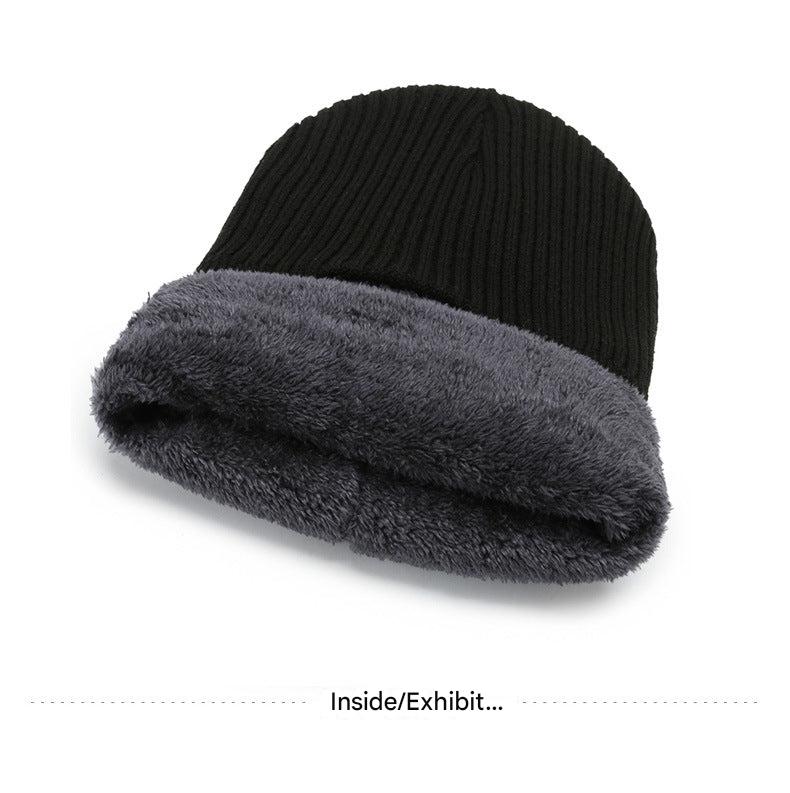 Men wearing winter fleece knit cap outdoors