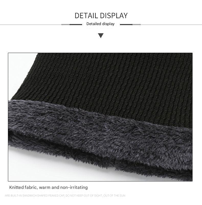 Close-up of fleece knit cap fabric