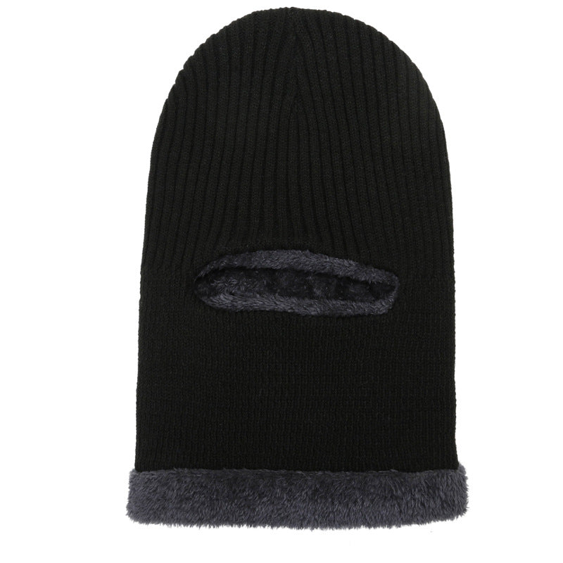 Close-up of fleece knit cap fabric
