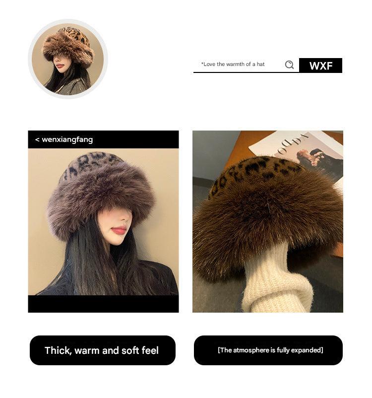 women's versatile winter hat in leopard print - image 3