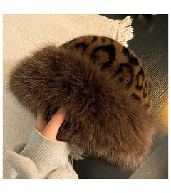 leopard print plush hat for women - image 1