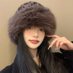 women's versatile winter hat in leopard print - image 3