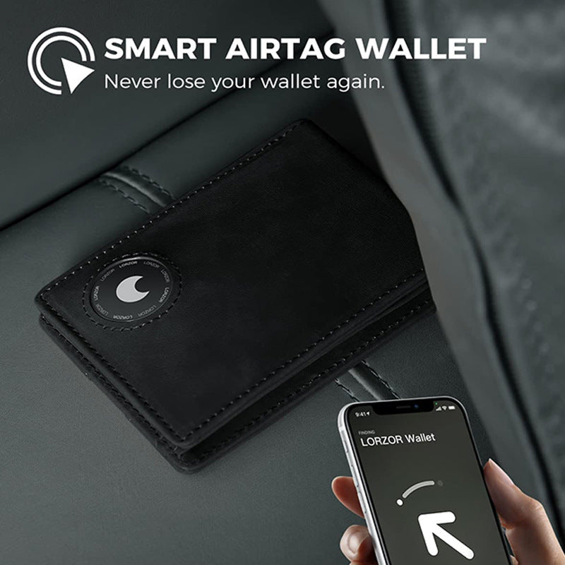 Side view of men's leather wallet showcasing card slots