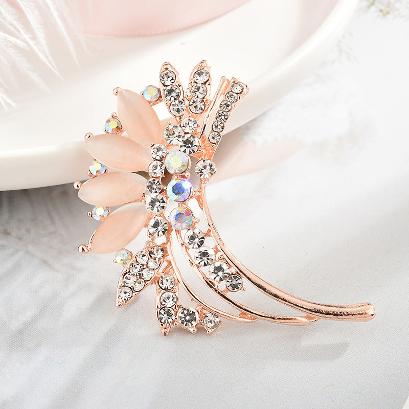 Trendy heart-shaped brooch showcased elegantly