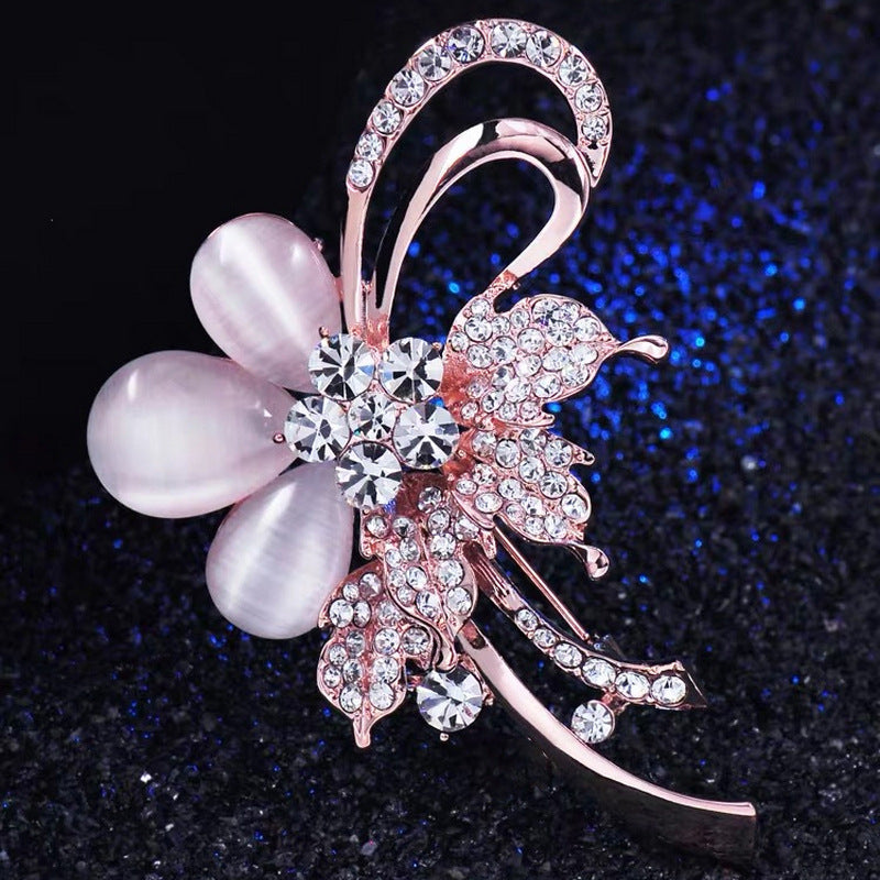 Chic brooch pinned on a stylish blouse