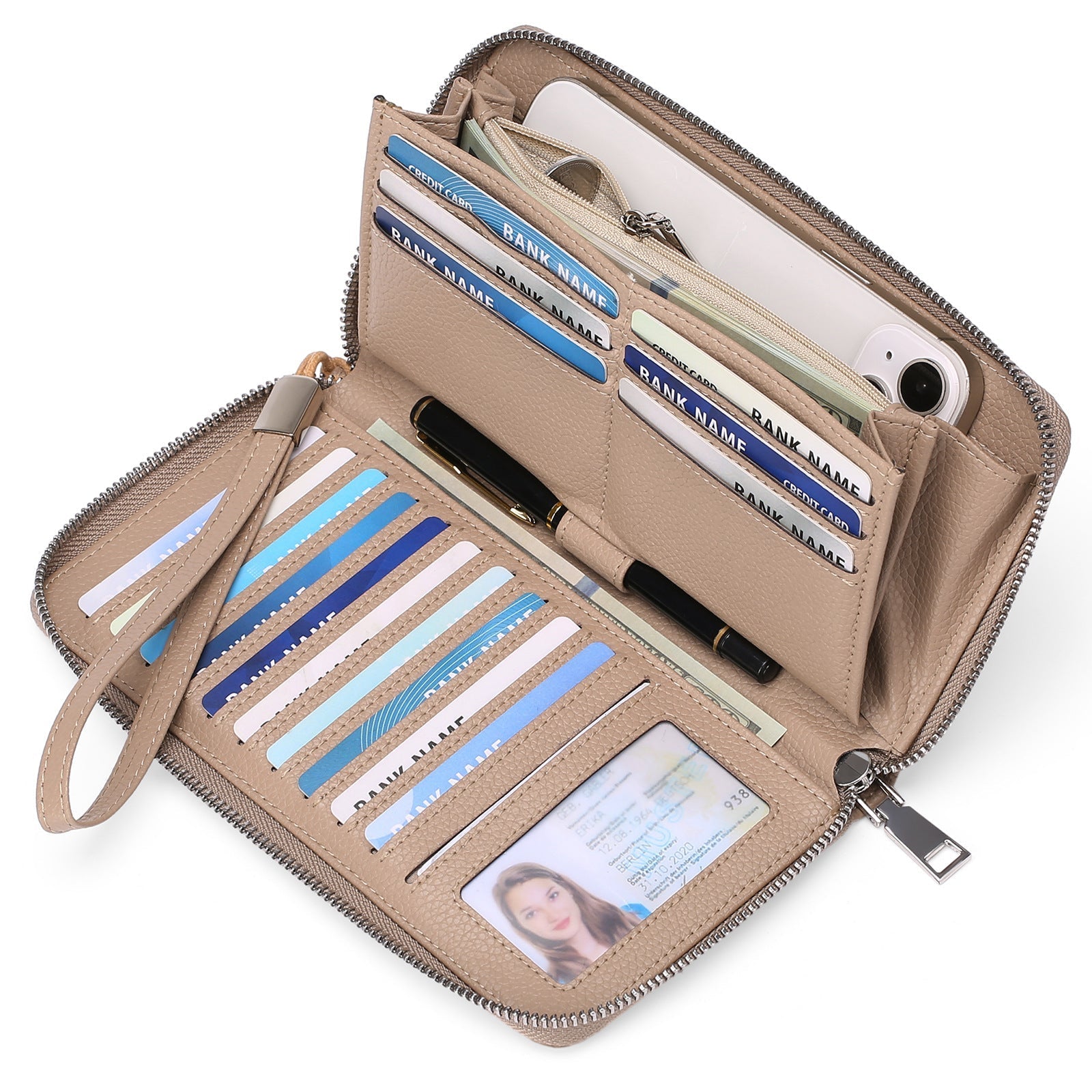 multicoloured RFID wallet for women