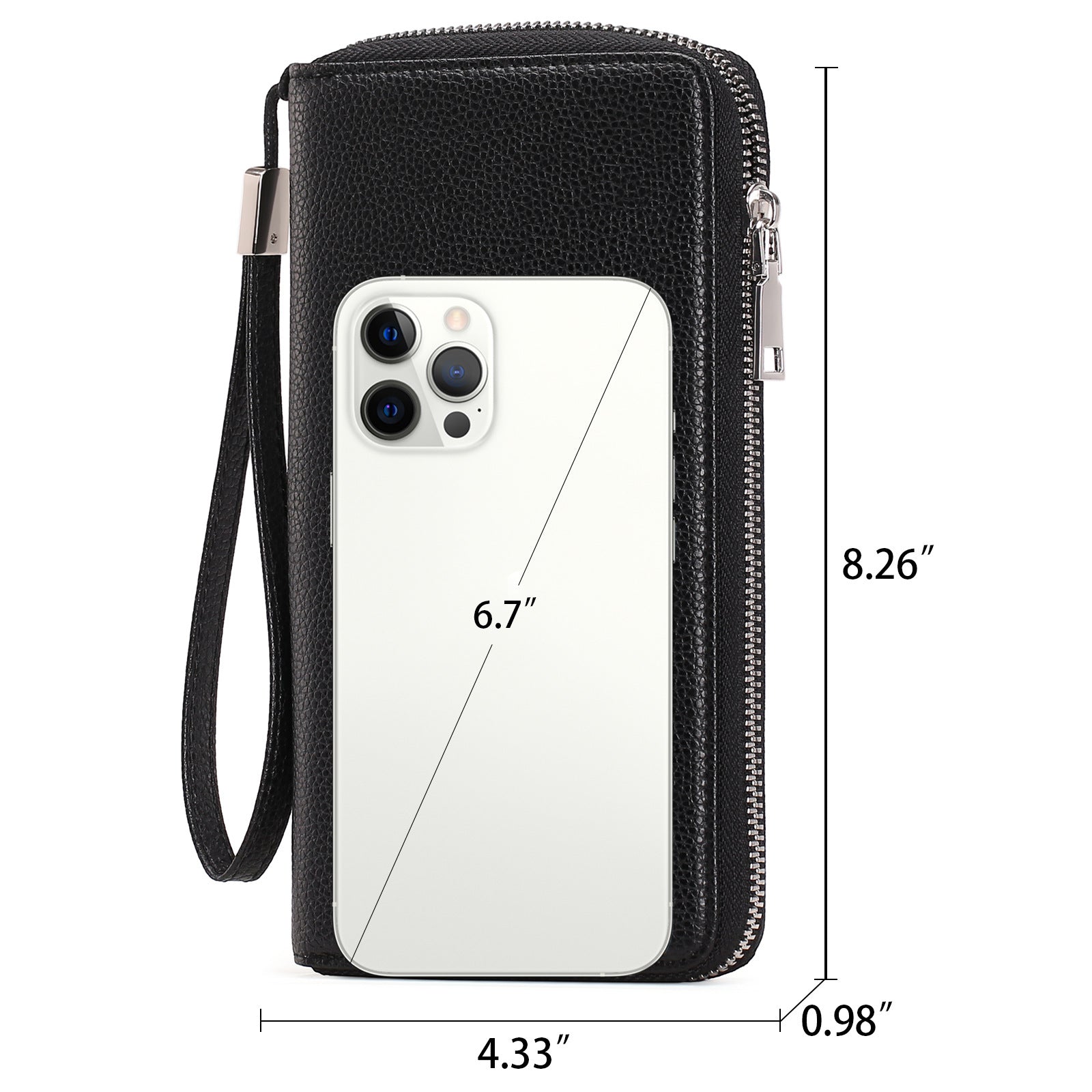 stylish long wallet in black