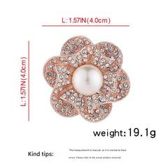 close-up view of the pearl brooch