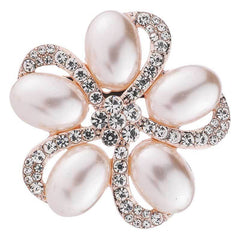 elegant floral pearl brooch in multiple colours