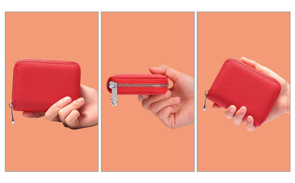 elegant and secure women's leather card holder