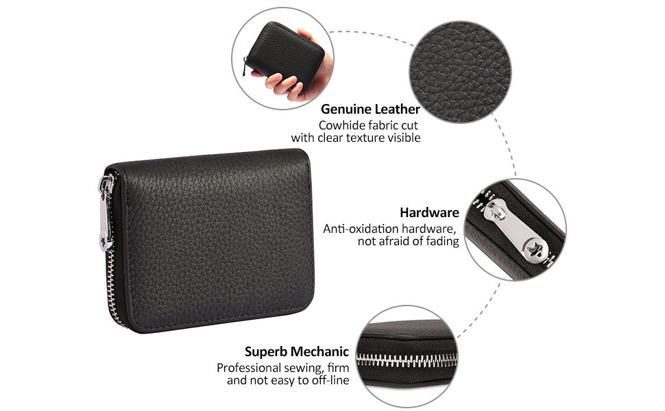 stylish RFID leather wallet in various colours