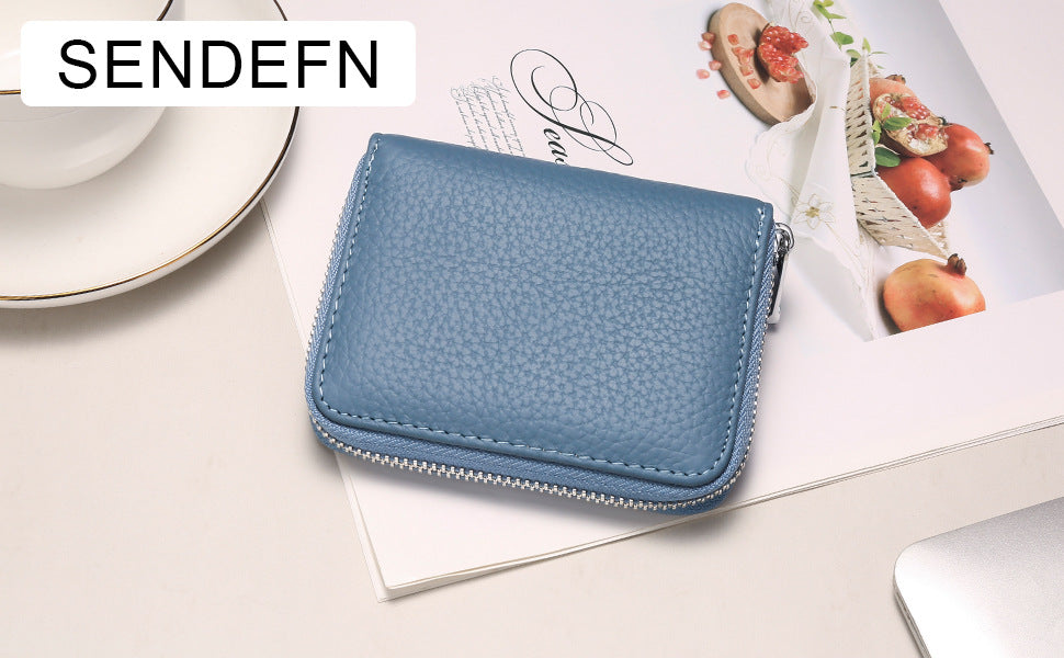 water resistant leather wallet displayed outdoors