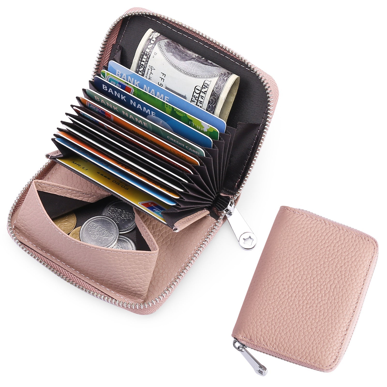 elegant and secure women's leather card holder