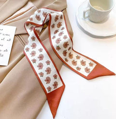 geometric satin scarf styling example
