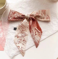 elegant satin hair scarf geometric design